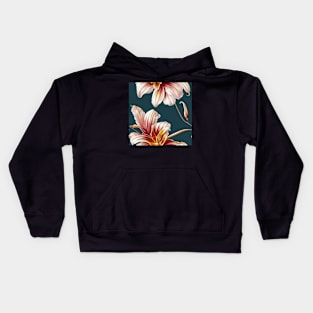 Vintage Abstract Floral Design Kids Hoodie